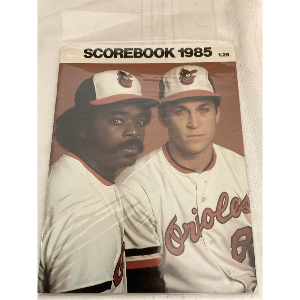 1985 BALTIMORE ORIOLES PROGRAM SCOREBOOK. Eddie Murray & Cal Ripken Jr Cover